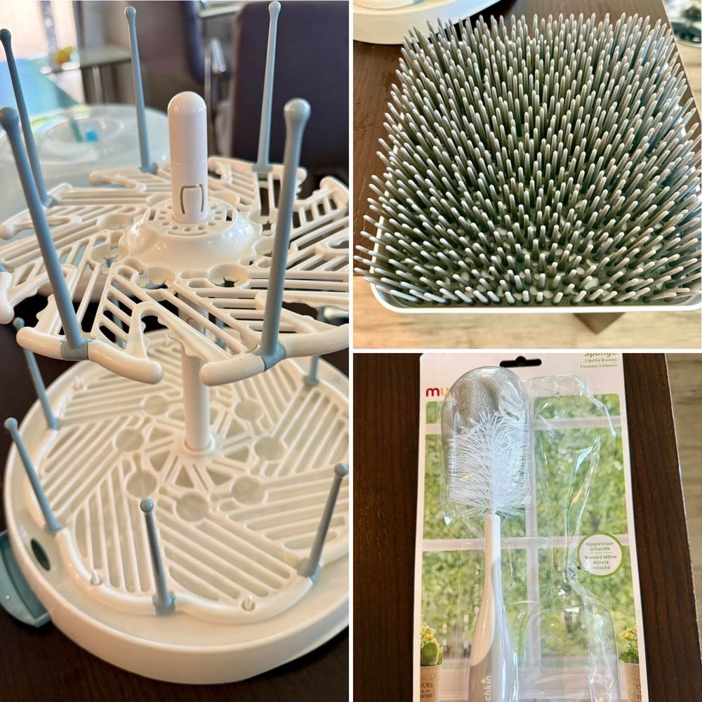 Munchkin White and Gray Bottle Drying Set